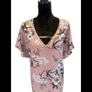 SHEIN Dress Curvy Plus Size 3X V Neck Dusty Rose  Short Sleeve Summer Travel